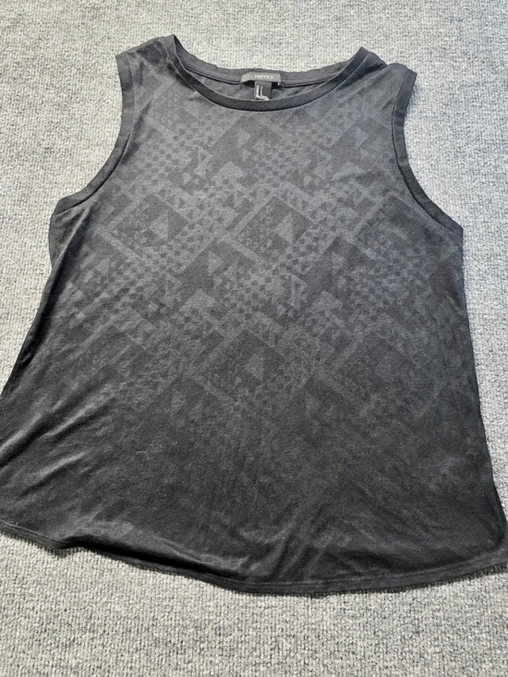 Forever 21 Black Geometric Aztec Print Sleeveless Tank Top Women's Small